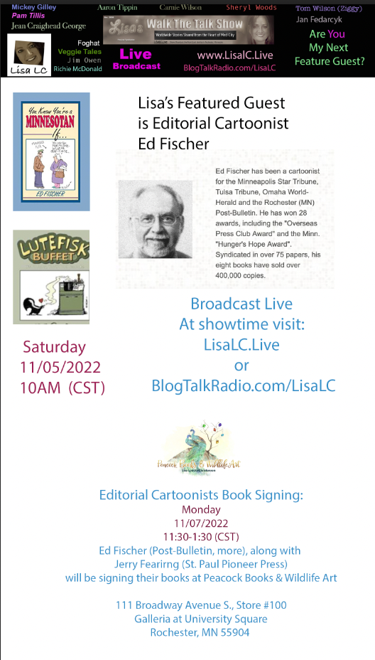 Lisa's Featured Guest is Editorial Cartoonist Ed Fischer