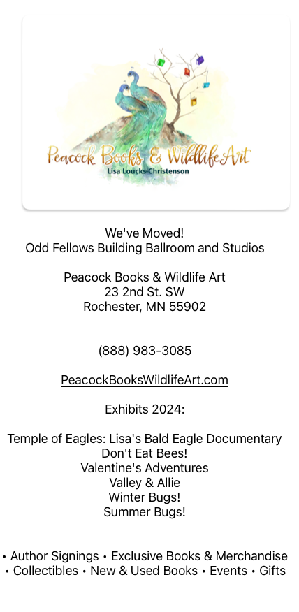 Peacock Books & Wildlife Art Has Moved into the Ballroom & Studios of the Odd Fellows Building