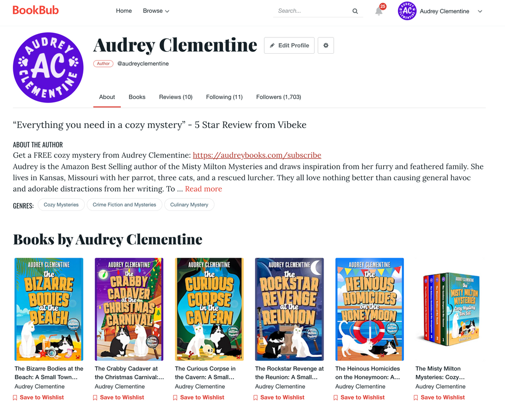 We're the exclusive distributor for Audrey Clementine Books